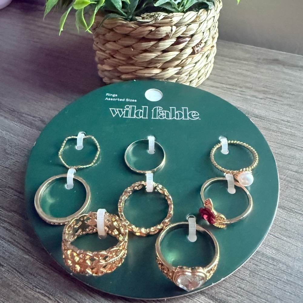 Wild Fable Gold and Red Ring Collection